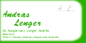 andras lenger business card